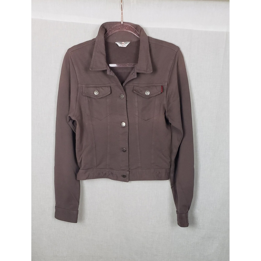 Hard Tail Forever Womens‎ Brown Cotton Knit Trucker Jacket XL Casual USA Y2K